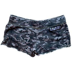 Savage Barbell Camo French Terry Shorts Athletic Lounge Casual Athleisure Sz-M